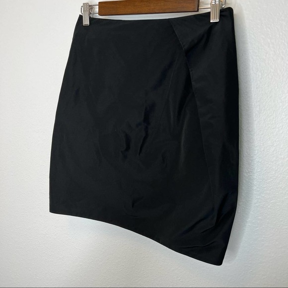 Marni Black Foldover Asymmetric Black Mini Skirt Size 38 - Picture 6 of 8